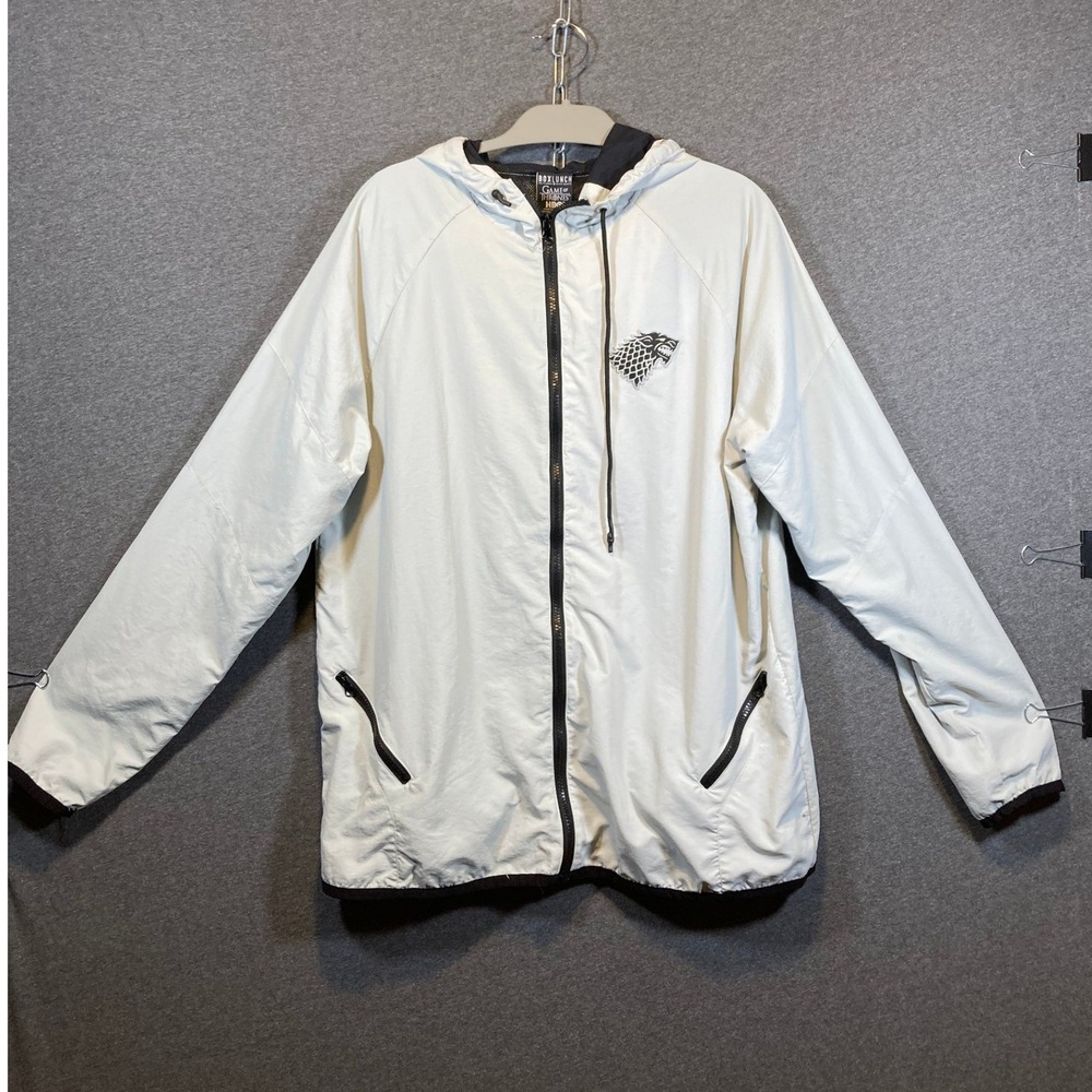 BoxLunch Game of Thrones House‎ Stark Windbreaker Jacket Mens XL Grey Full Zip